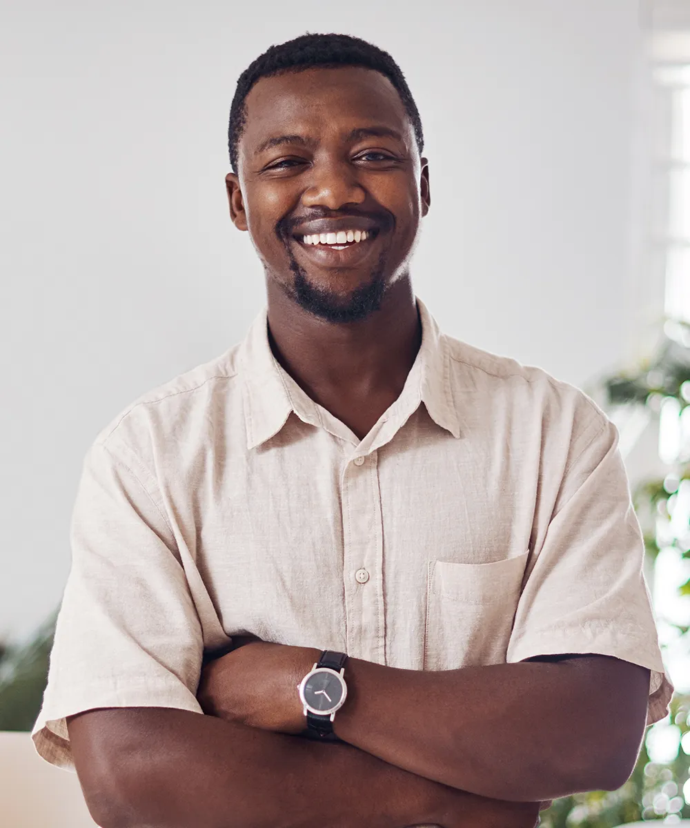 A man smiling