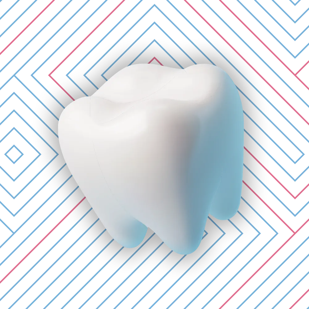 3D illustration of a stylized teeth