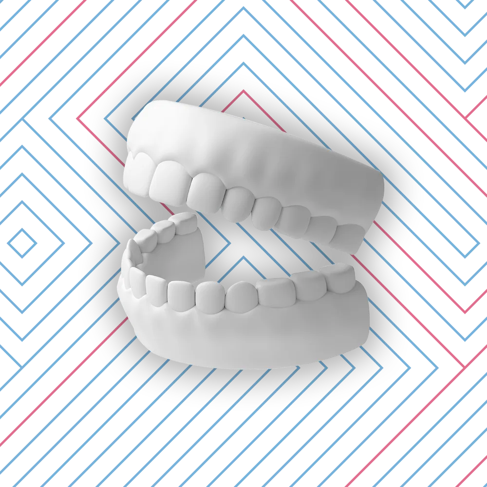 3D illustration of a stylized denture